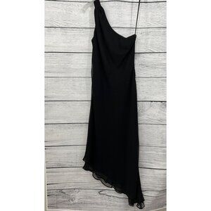 Betsy and Adam by Jasmine One-Shoulder Asymmetrical Black Dress, Size 6
